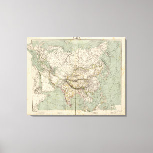 Toile Carte de l'Atlas asiatique montrant les divisions