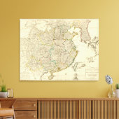 Toile Carte de l'atlas Chine, Corée (Insitu(Salon))