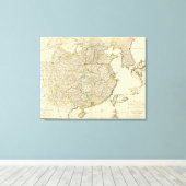 Toile Carte de l'atlas Chine, Corée (Insitu (Plancher de Bois))