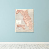 Toile Carte de l'Atlas de Floride (Insitu (Plancher de Bois))