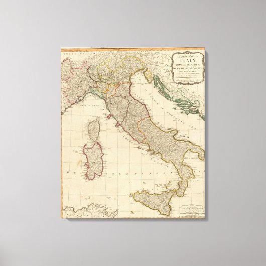 Toile Carte de l'Atlas en Italie (Recto)