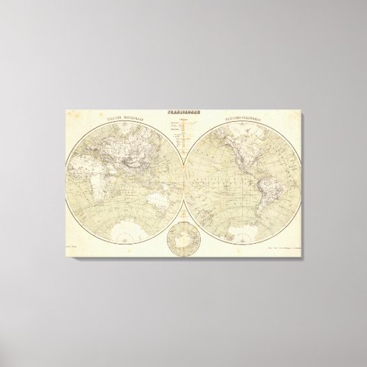 Toile Carte de l'Atlas hémisphérique (Recto)