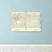 Toile Carte de l'Atlas océanique (Insitu (Plancher de Bois))