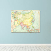 Toile Carte de l'atlas politique asiatique (Insitu (Plancher de Bois))