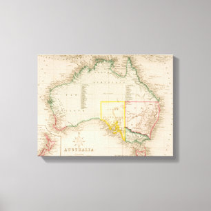 Toile Carte de l'Australie et de la Nouvelle-Zélande