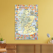 Toile Carte de l'Ecosse historique (Insitu(Salon))