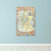 Toile Carte de l'Ecosse historique (Insitu (Plancher de Bois))