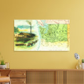 Toile Carte de l'État avec une scène de bûchage (Insitu(Salon))