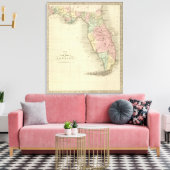Toile Carte de l'État de Floride (Insitu(Salon))