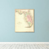 Toile Carte de l'État de Floride (Insitu (Plancher de Bois))