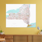 Toile Carte de l'État de New York (1976) (Insitu(Salon))