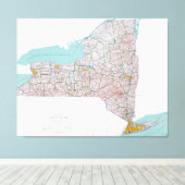 Toile Carte de l'État de New York (1976) (Insitu (Plancher de Bois))