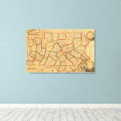 Toile Carte De L'État De Pennsylvanie (Insitu (Plancher de Bois))