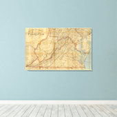 Toile Carte de l'état de Virginie (Insitu (Plancher de Bois))