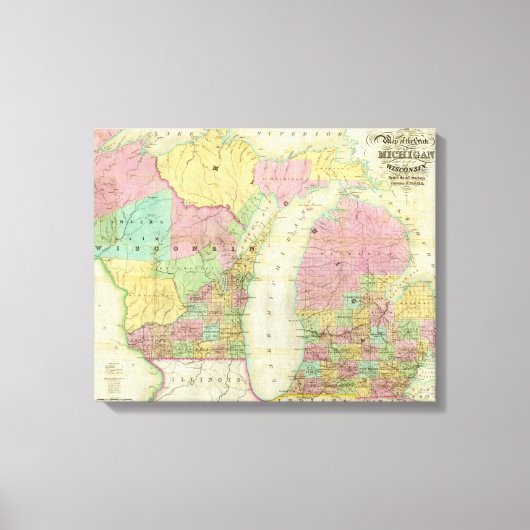Toile Carte de l'État du Michigan (Recto)