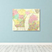 Toile Carte de l'État du Michigan (Insitu (Plancher de Bois))