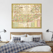 Toile Carte de l'état du Tennessee (1851) (Insitu(Chambre))