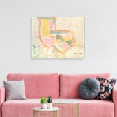 Toile Carte de l'état du Texas | 1835 (Insitu(Salon))
