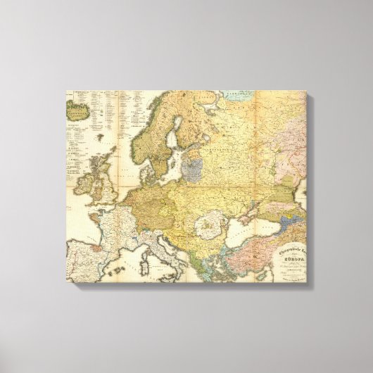 Toile Carte de l'ethnographie européenne (Recto)