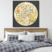 Toile Carte de l'étoile du ciel du Nord et des constella (Insitu(Chambre))