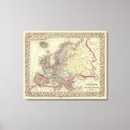 Toile Carte de l'Europe par Mitchell (Recto)