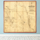 Toile Carte de l'expédition dans l'Arctique américain (1 (Insitu (Plancher de Bois))