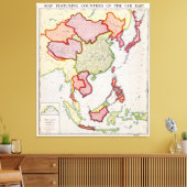 Toile Carte de l'Extrême-Orient asiatique (1932) (Insitu(Salon))