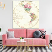 Toile Carte de l'hémisphère occidental (Insitu(Salon))