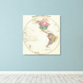 Toile Carte de l'hémisphère occidental (Insitu (Plancher de Bois))
