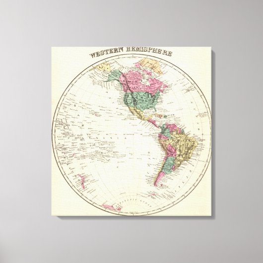 Toile Carte de l'hémisphère occidental (Recto)