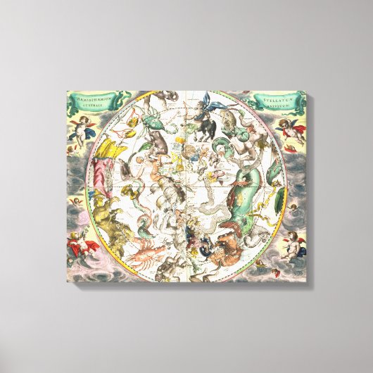 Toile Carte de l'hémisphère Sud, de 'The Celestia (Recto)