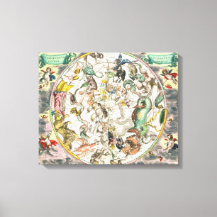 Toile Carte de l'hémisphère sud, 'du Celestia
