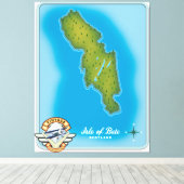 Toile Carte de l'île de Bute (Insitu (Plancher de Bois))