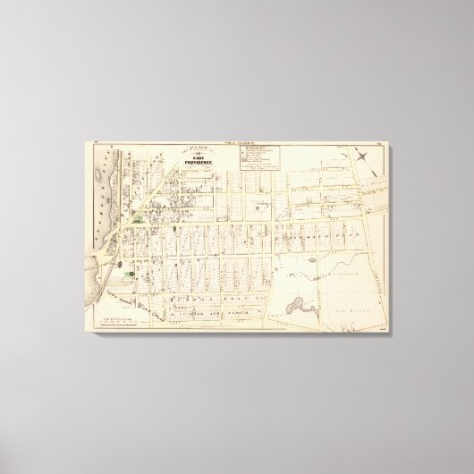 Toile Carte de l'île de Rhode East Providence (Recto)