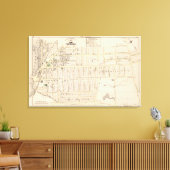 Toile Carte de l'île de Rhode East Providence (Insitu(Salon))