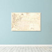 Toile Carte de l'île de Rhode East Providence (Insitu (Plancher de Bois))