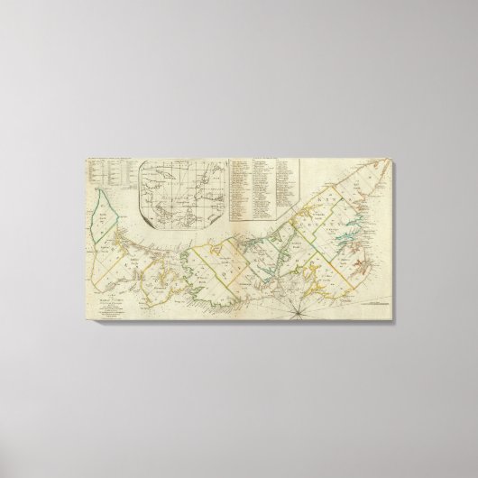 Toile Carte de l'île de Saint-Jean (Recto)