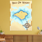 Toile Carte de l'île de Wight Treasure poster de voyage (Insitu(Salon))