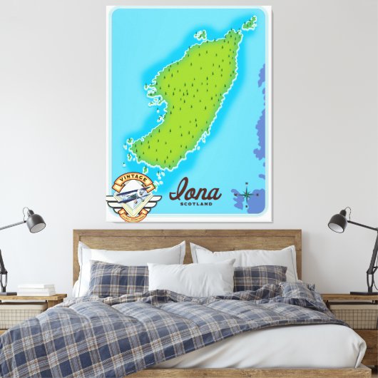 Toile Carte de l'île d'Iona (Insitu(Chambre))