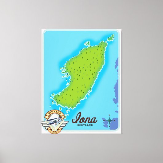 Toile Carte de l'île d'Iona (Recto)