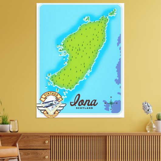 Toile Carte de l'île d'Iona (Insitu(Salon))