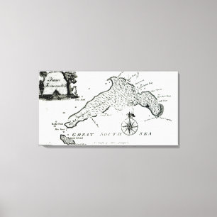 Toile Carte de l'île du Pacifique Sud, 1800