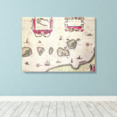 Toile Carte de l'île Moluccan, gravée (Insitu (Plancher de Bois))