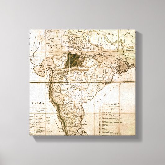 Toile Carte de l'Inde, 1803 (Recto)
