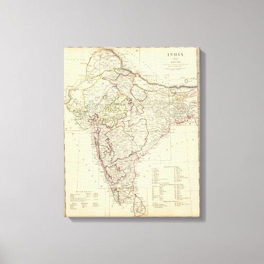Toile Carte de l'index India XII (Recto)