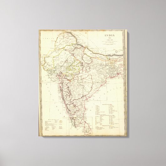Toile Carte de l'index India XII (Recto)