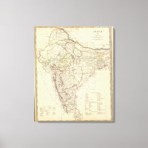 Toile Carte de l'index India XII