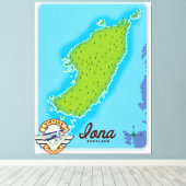Toile Carte de l'Iona Écosse (Insitu (Plancher de Bois))