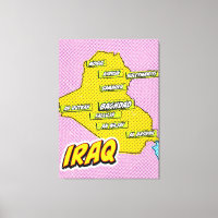 Carte de l'Irak illustrée par Pop Art