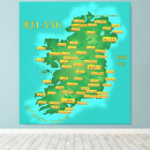 Toile Carte De L'Irlande (Insitu (Plancher de Bois))